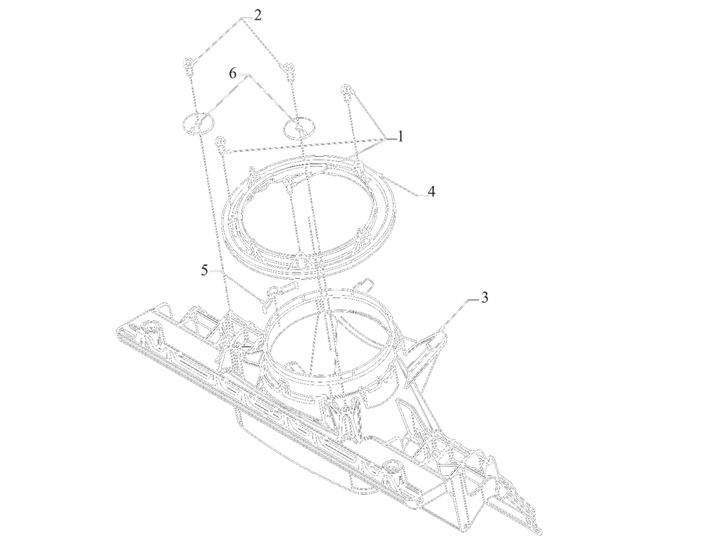 Chute Adapter Assembly Diagram and Parts List for 31A-2M1EB00 2022 Yard Machines Snow Blower